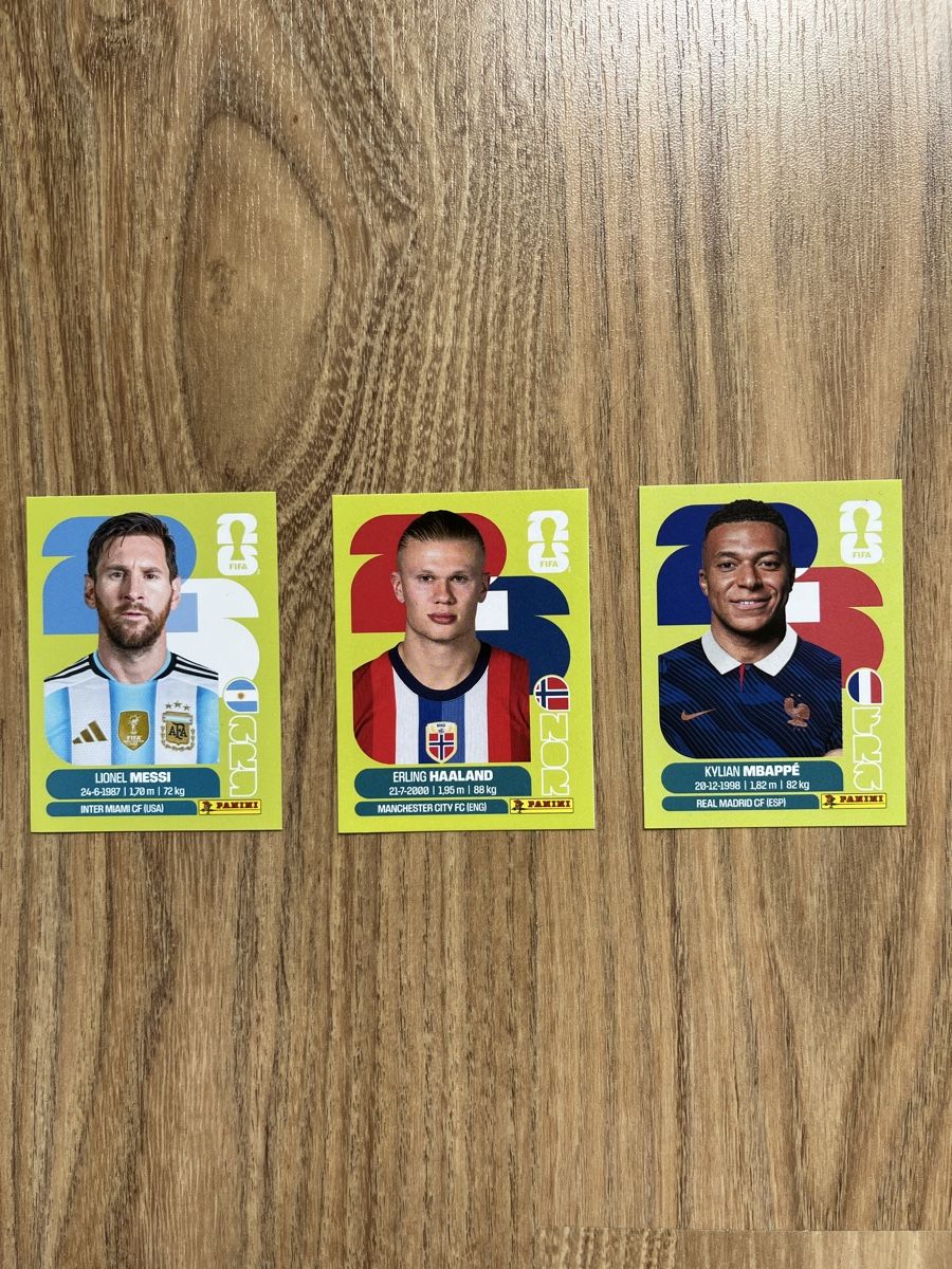 Panini Carte collezionabili: Panini, Haaland, Mbappé, Messi – Nuovo (secondo la descrizione) da Areuse venduto da Mobida
