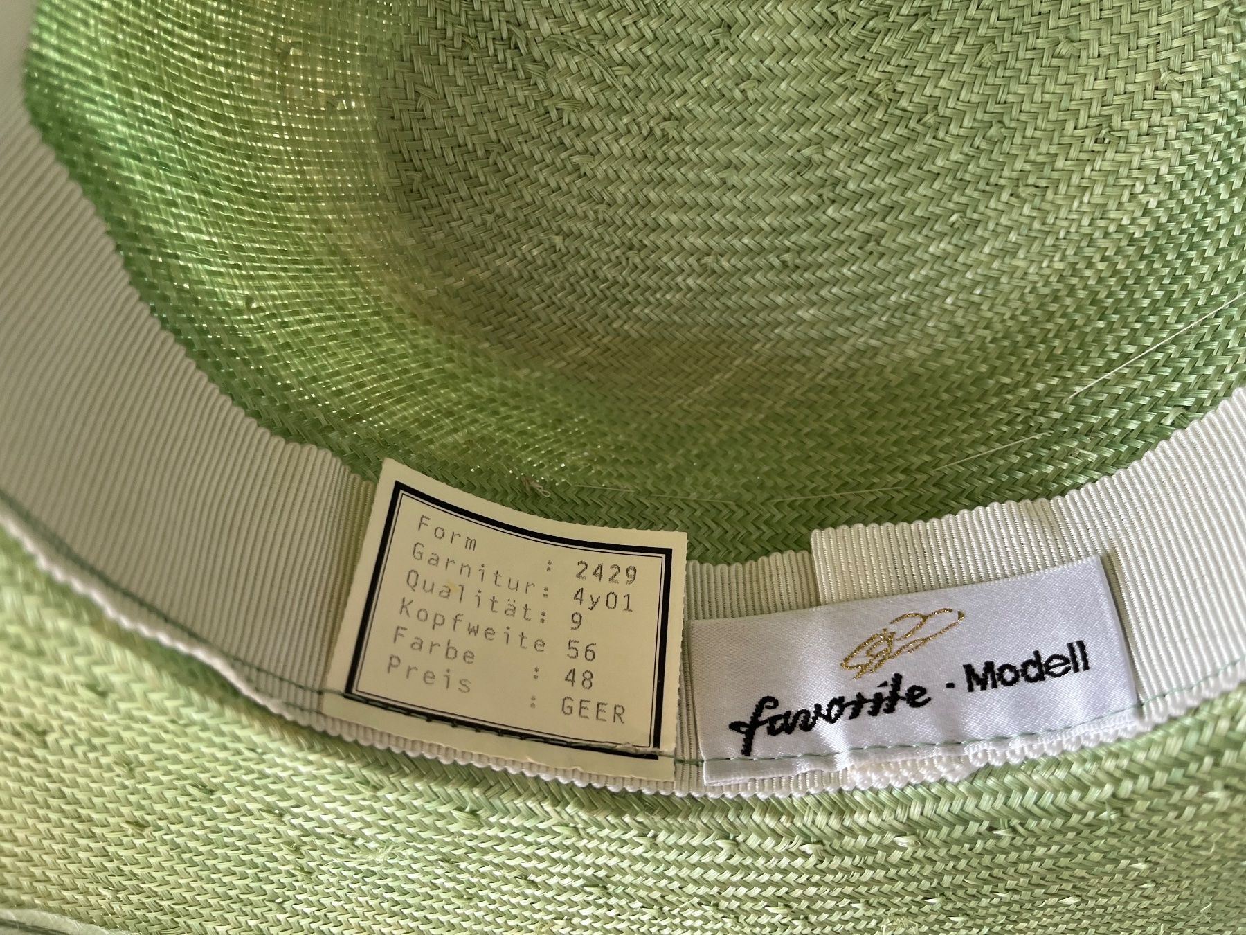 Copricapi, berretti & cappellini: Grüner Stroh Hut 'Favorite Modell' Gr. 56 – Usato da Oberaegeri venduto da sunbay 2