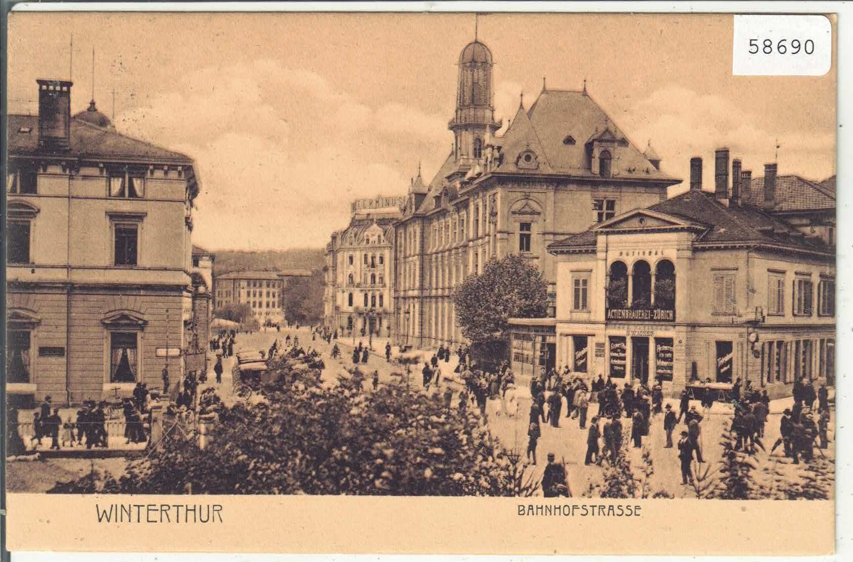 Cartoline postali: Winterthur - Bahnhofstrasse - animee – Usato da Ettingen venduto da Kartenplanet
