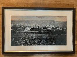 Alte Ansicht von Kloten, 1876, gerahmt