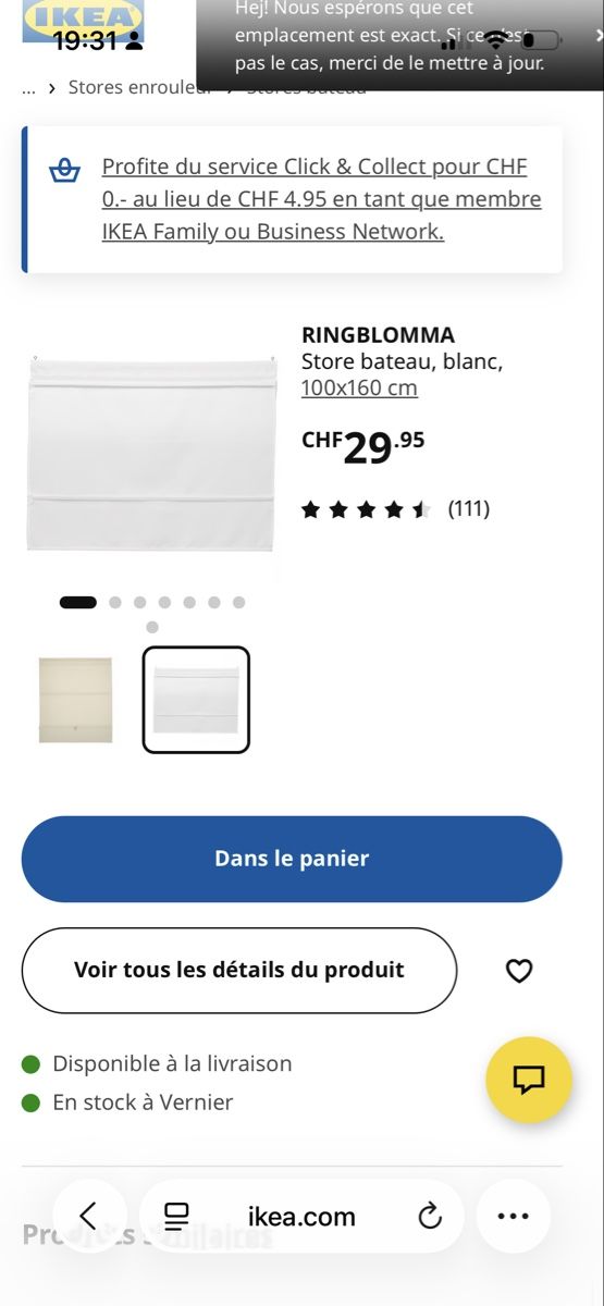 Tende: Rideau RINGBLOMMA IKEA en très bon état – Usato da Grand-Lancy venduto da mar_z7dy 3