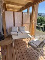 Paravent Faltbar Weiss Holz weiss für Balkon oder Zimmer
