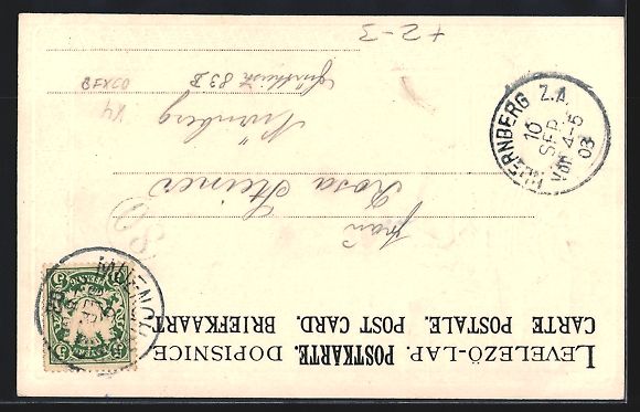 Cartoline postali: Münchberg, Ortsansicht, Briefträger mi – Usato da Berlin venduto da bartko-reher 1