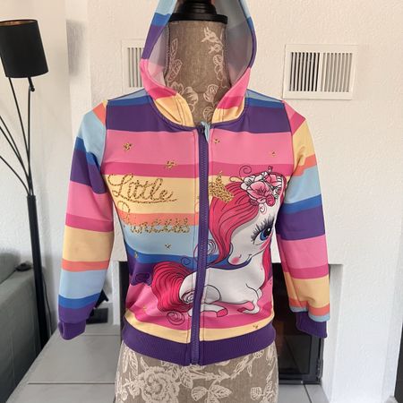 Kinderjacke mit Einhorn Motiv Gr. 110/116 