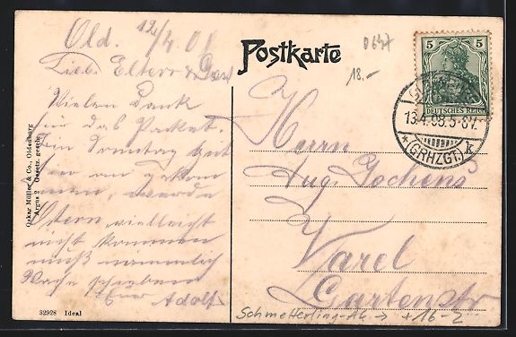 Cartoline postali: Schmetterlings-AK Oldenburg / Oldenburg, – Usato da Berlin venduto da bartko-reher 1