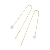 Ohrhänger Durchzieher, Zirkonia Steine, Gold 375