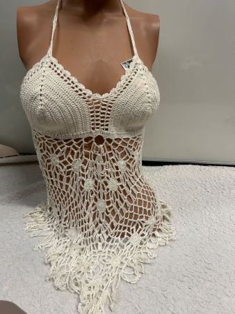 TOP HÄKELTOP NETZOPTIK CREAM ONE SIZE NEU