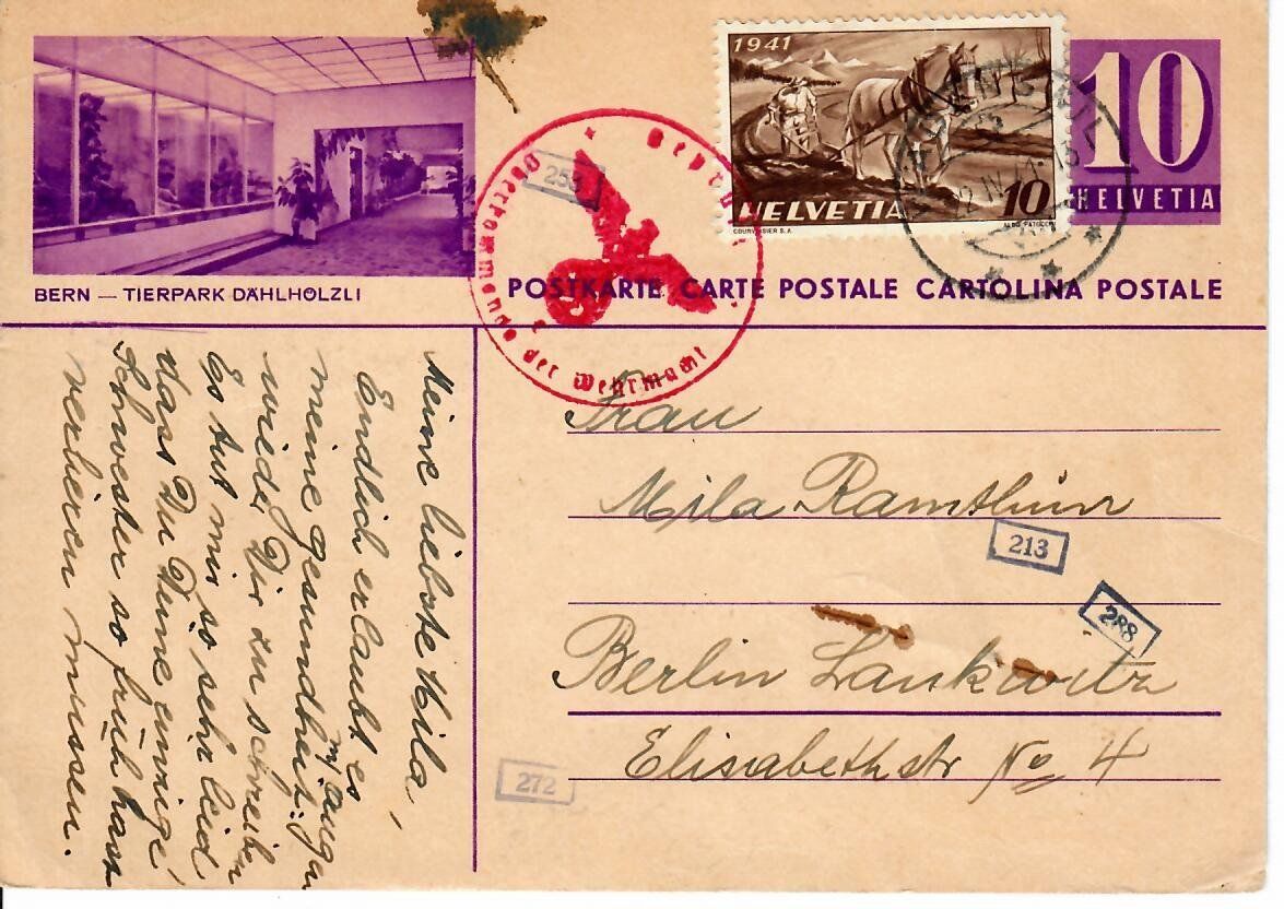 Tutti i francobolli: Bildpostkarte nach Berlin 1941 Zensur – Usato da Hochdorf venduto da Ziegel-16