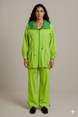 MODA Leuchtend grüne Windbreaker Jacke - Größe 36/38