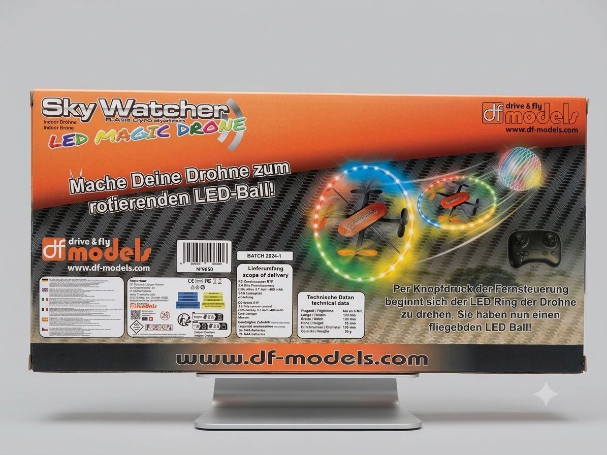 RC Modellbau: DF Models Sky Watcher LED Magic Drone – Neuwertiger Indoor-S – Neu und originalverpackt aus Brüttisellen von Alpen_Shop24 2