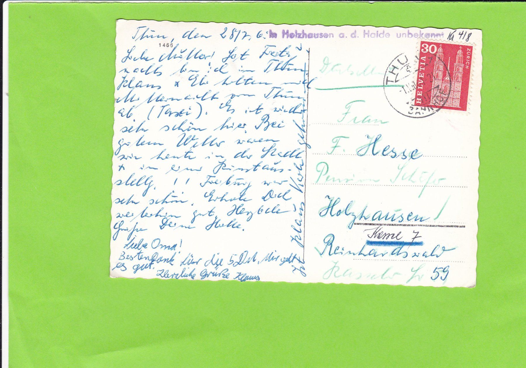 Cartoline postali: Thun--MBK – Usato da St. Peterzell venduto da neckertal 1