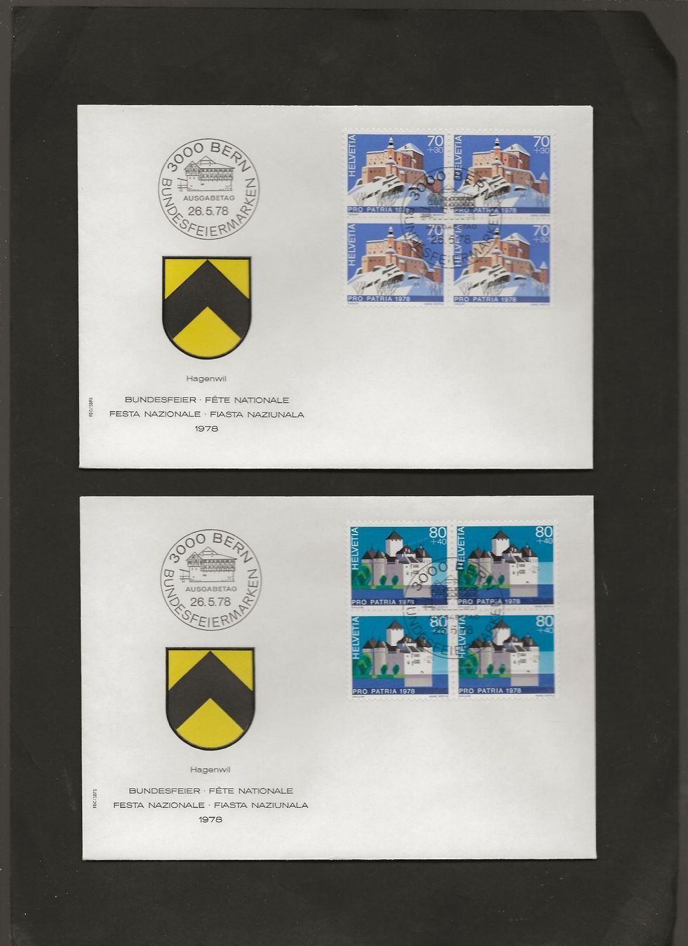 Tutti i francobolli: Schweiz Pro Patria FDC 6 Viererblock Serien – Usato da Au ZH venduto da xelagreb01 4