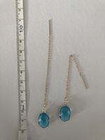 Longues boucles gold et verre bleu réglables