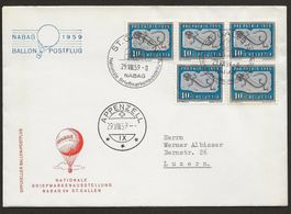 Ballon Postflug 1959 NABAG Appenzell mit Pro Patria Kat. 80