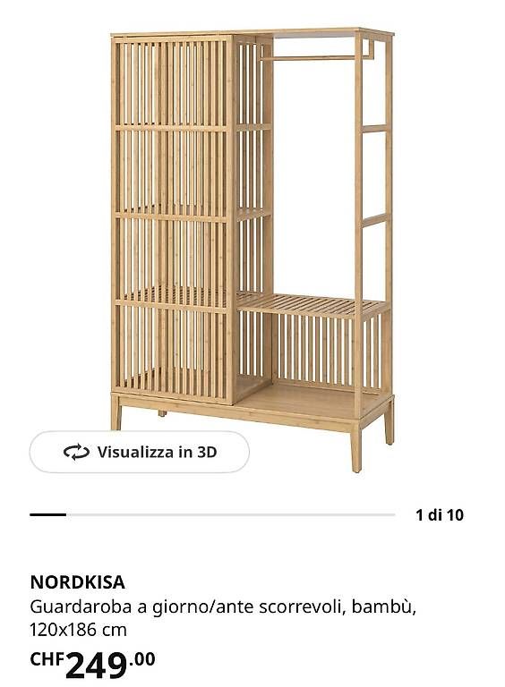 Ikea Garderobe: Bamboo Ikea Nordkisa wardrobe – Gebraucht aus Zürich von labrune86