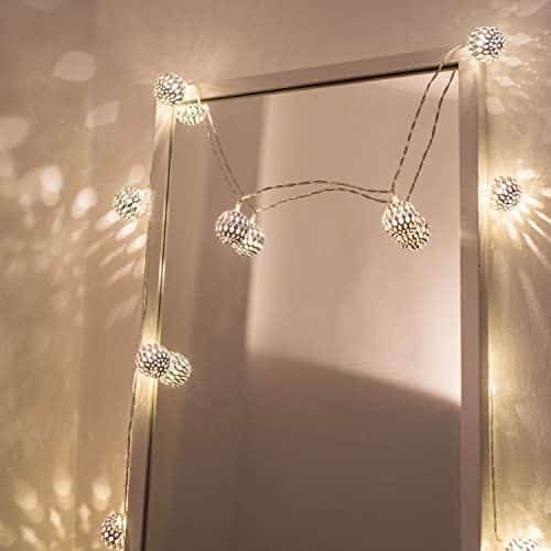 Ghirlande e barre luminose: Lichterkette Orientalisch Kugeln silber mit Netzteil – Nuovo (secondo la descrizione) da Winterthur venduto da CBerger01 3