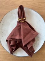 110er Set Stoffservietten aus Baumwolle, braun, NEU