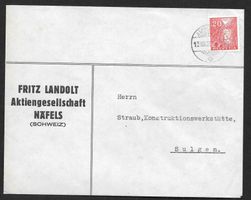Näfels illustrierter Brief Fritz Landolt AG 18.8.1936