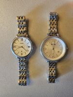 2 Fossil Damenuhren Set Edelstahl Silber Goldfarben
