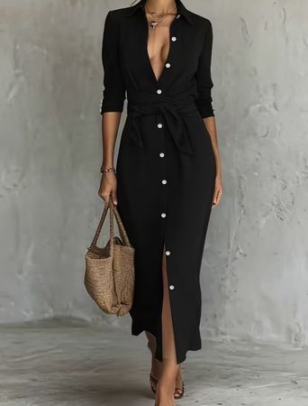Chic Maxi Abito camicetta di viscosa e cotone-tg M/L-nuovo