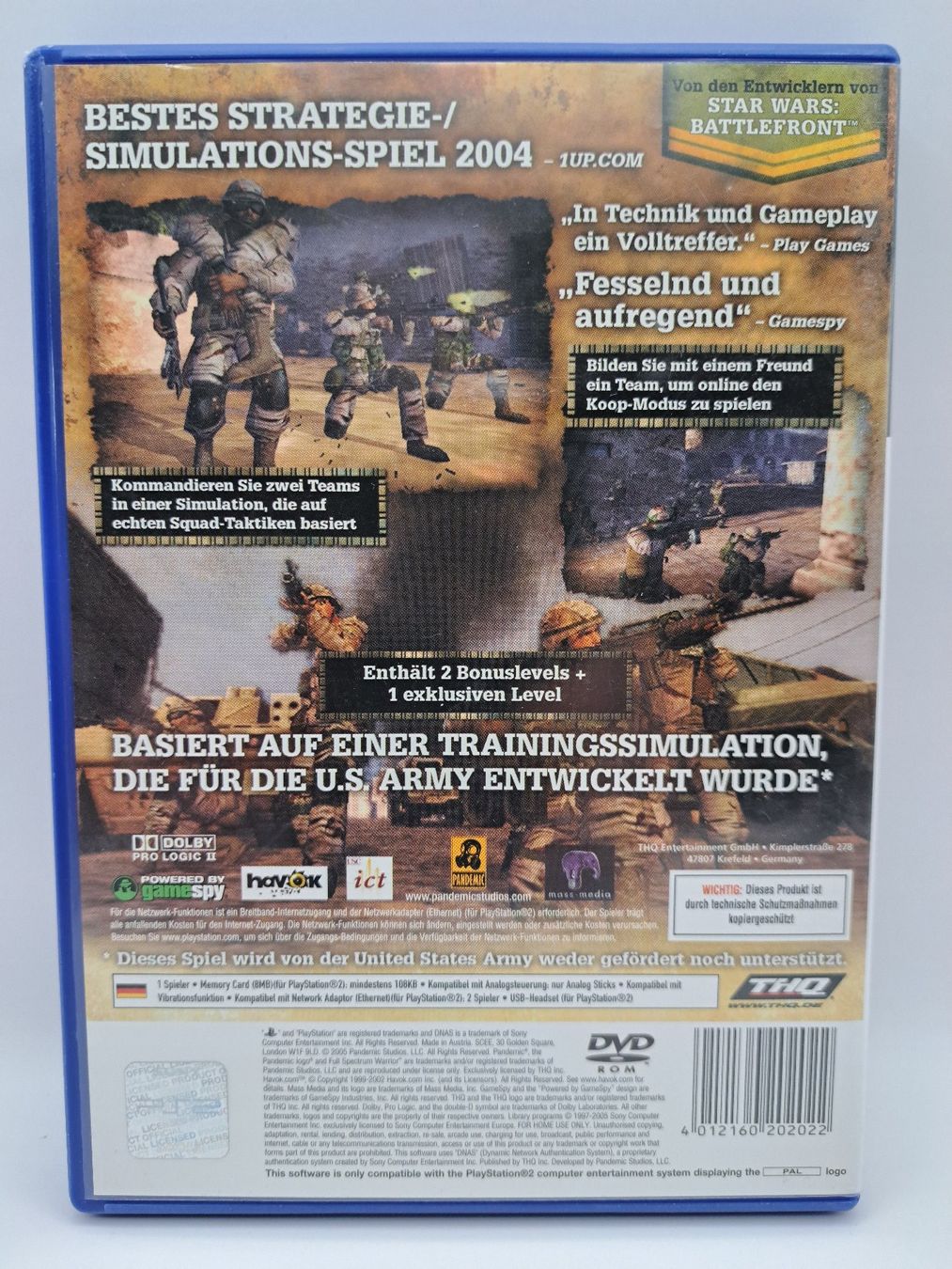 Spiele: Full Spectrum Warrior (Playstation 2/PS2) – Gebraucht aus Balgach von Wasnwasn 1