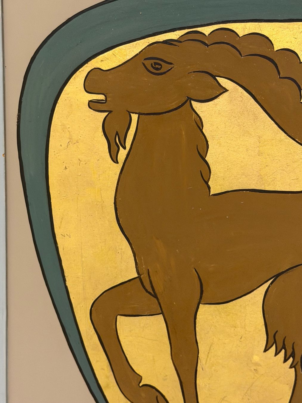 Gemälde: Vintage Schweizer Sternzeichens Steinbock - Glarus Wappen – Gebraucht aus Basel von PAUL_ART 2
