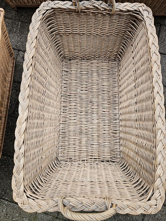 Stoffeinlage Für Weidenkörbe - Waschbar 41x24x19cm Natur Leinen