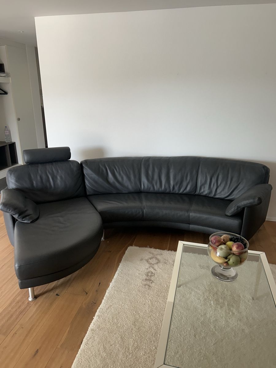 Sofas: Artanova Ecksofa Leder schwarz – D'occasion à Flurlingen par LucaRossi1999 2