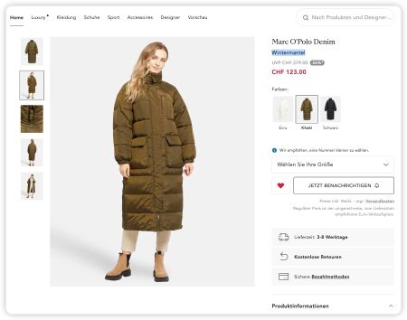 Marc O'Polo Denim Wintermantel Grösse XS - L, neuwertig