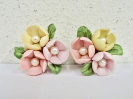 Vintage Ohrclips Clips Ohrschmuck Blumen 90er 00er Jahre