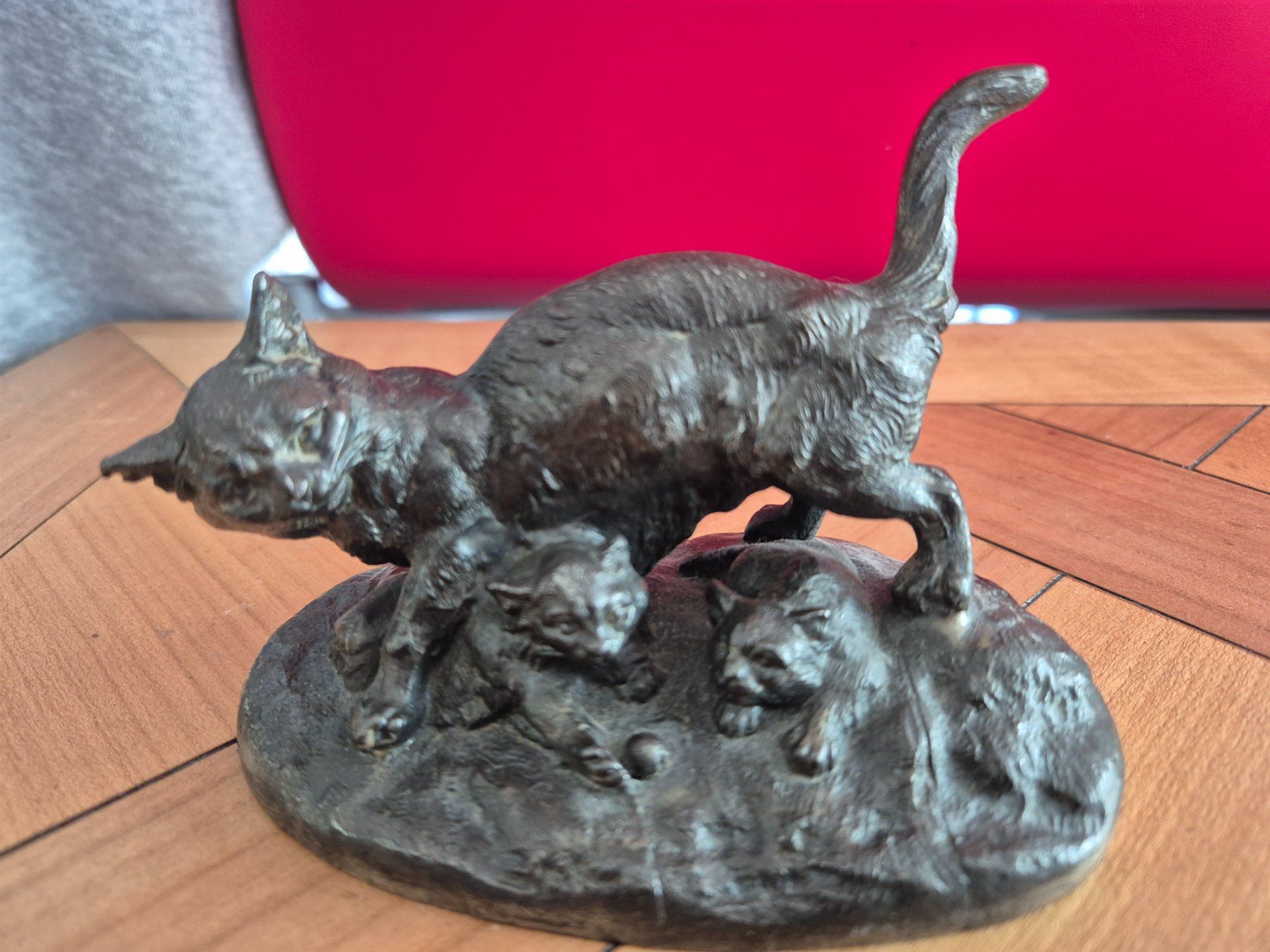 Statuette: Sculpture chat, chatte et chattons bronze Théophile Hingre – Usato da Fully venduto da tameab 4