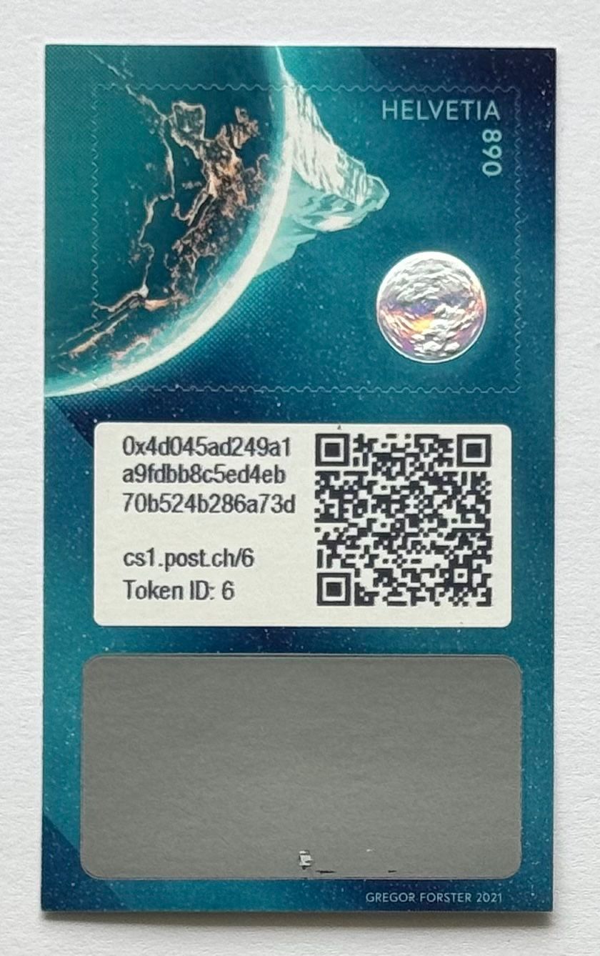 Tutti i francobolli: Swiss Crypto Stamp 1.0 - ID6 Dufourspitze mit NFT – Nuovo e nell'imballaggio originale da Baar venduto da ricjon