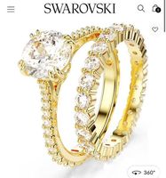 Swarovski Ring Set (2) goldfarben Gr. 55