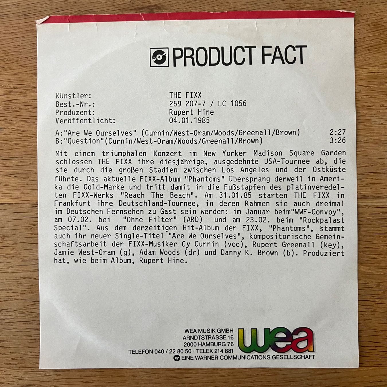 Dischi in vinile: Fixx - Are We Ourselves / 1. D-Press. 1984 – Usato da Gais venduto da soundcave57 2