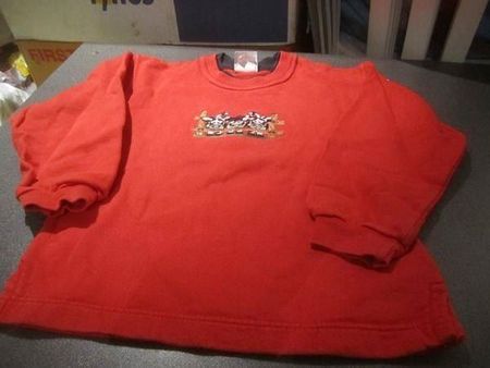 Pullover Grösse 104, rot, Kühe