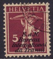 Dienstmarke BIT SBK-Nr. 25 (Tellknabe, 1927-1928) gestempelt