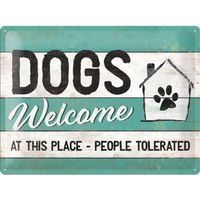 Blechschild 3D-DOGS WELCOME-AT THIS PLAC - 30x40cm