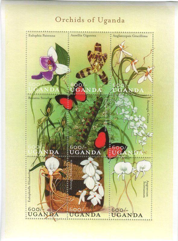 Tous les timbres: Block "Orchideen". Uganda. – Neuf avec emballage d'origine à Basel par Butsch5