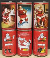 6 alte Coca-Cola Dosen mit Santa Claus