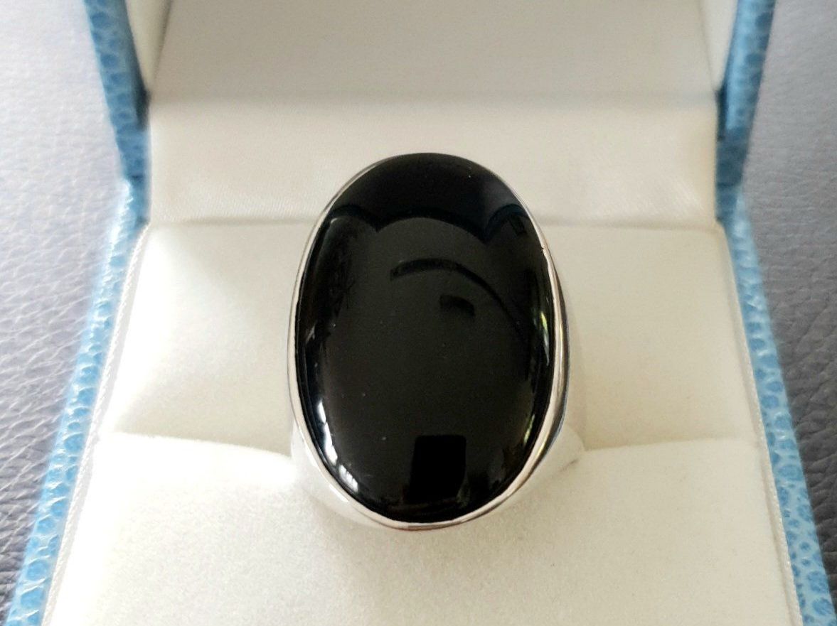 Ringe: Silberring 925 mit grossem Onyx-Cabochon - Modern & Edel – Neu und originalverpackt aus Uetikon am See von Coralreef 2