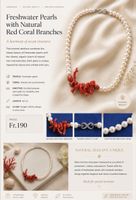 Freshwater pearls necklace with coral branches
