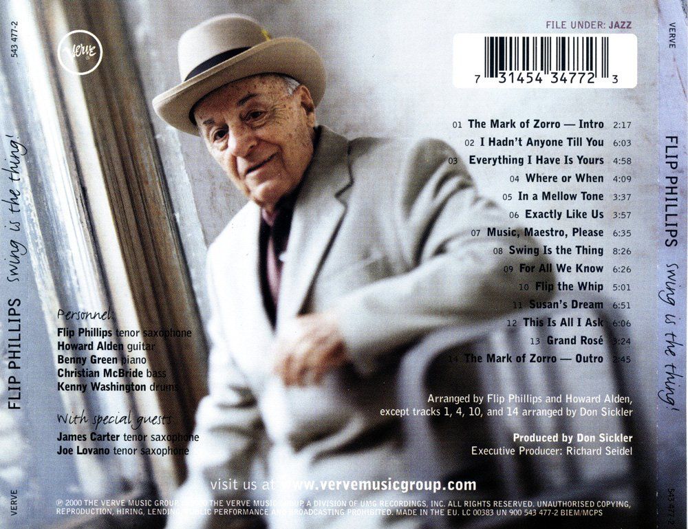 CD: Jazz-CD: Flip Phillips "Swing is the thing!" (Verve) – Usato da Hochfelden venduto da mue_lhm9 2