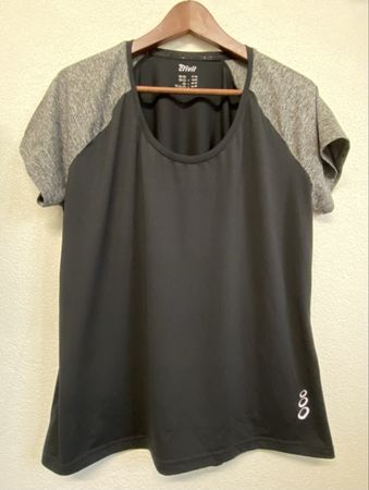 Crivit Sport Shirt Damen Gr. L schwarz/grau