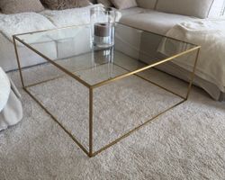 Moderner Couchtisch Glas/Gold