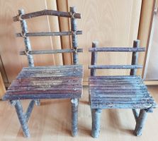 2 DEKO-HOLZ-RUGEL-STUHL / HANDARBEIT