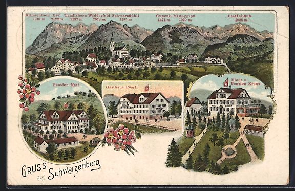 Ansichtskarten: Litho Schwarzenberg, Gesamtansicht mit S – Gebraucht aus Berlin von bartko-reher