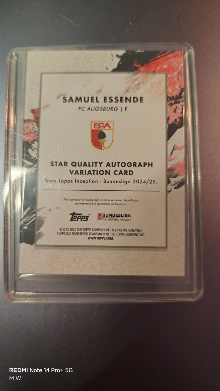 Topps Carte collezionabili: Topps Inception 24/25 Samuel Essende /75 mit Autogramm – Usato da St. Gallen venduto da RudyundFloydCards 1