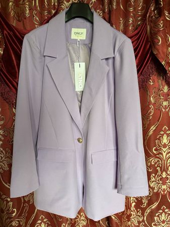 Oversized Blazer von Only, Jacke, L, hell lila, Flieder, neu