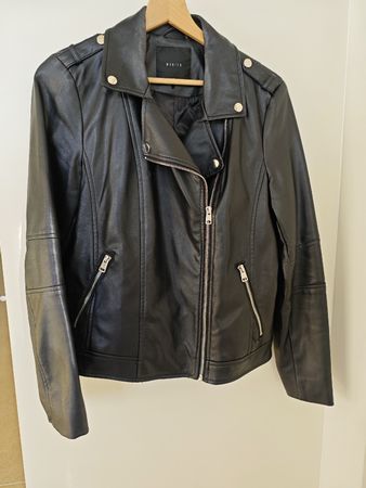 Stylish Black Leather Jacket Mohito Gr. 40