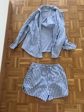 Sommer Set, blau/weiss gestreift, Grösse S